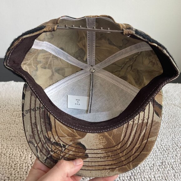 VINTAGE 80'S CAMO HUNTING SNAPBACK TRUCKER HAT ADULT OSFA CAMOUFLAGE MADE IN USA - Picture 6 of 6